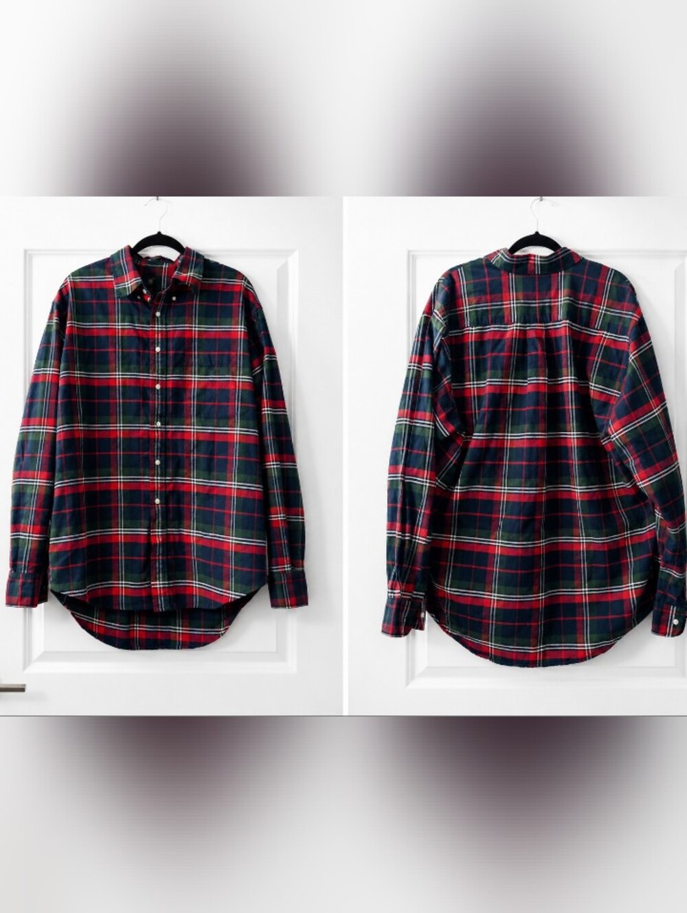 Club Room Traditional Tartan Plaid Classic Prep Dark Academia 90s Shirt Size XL